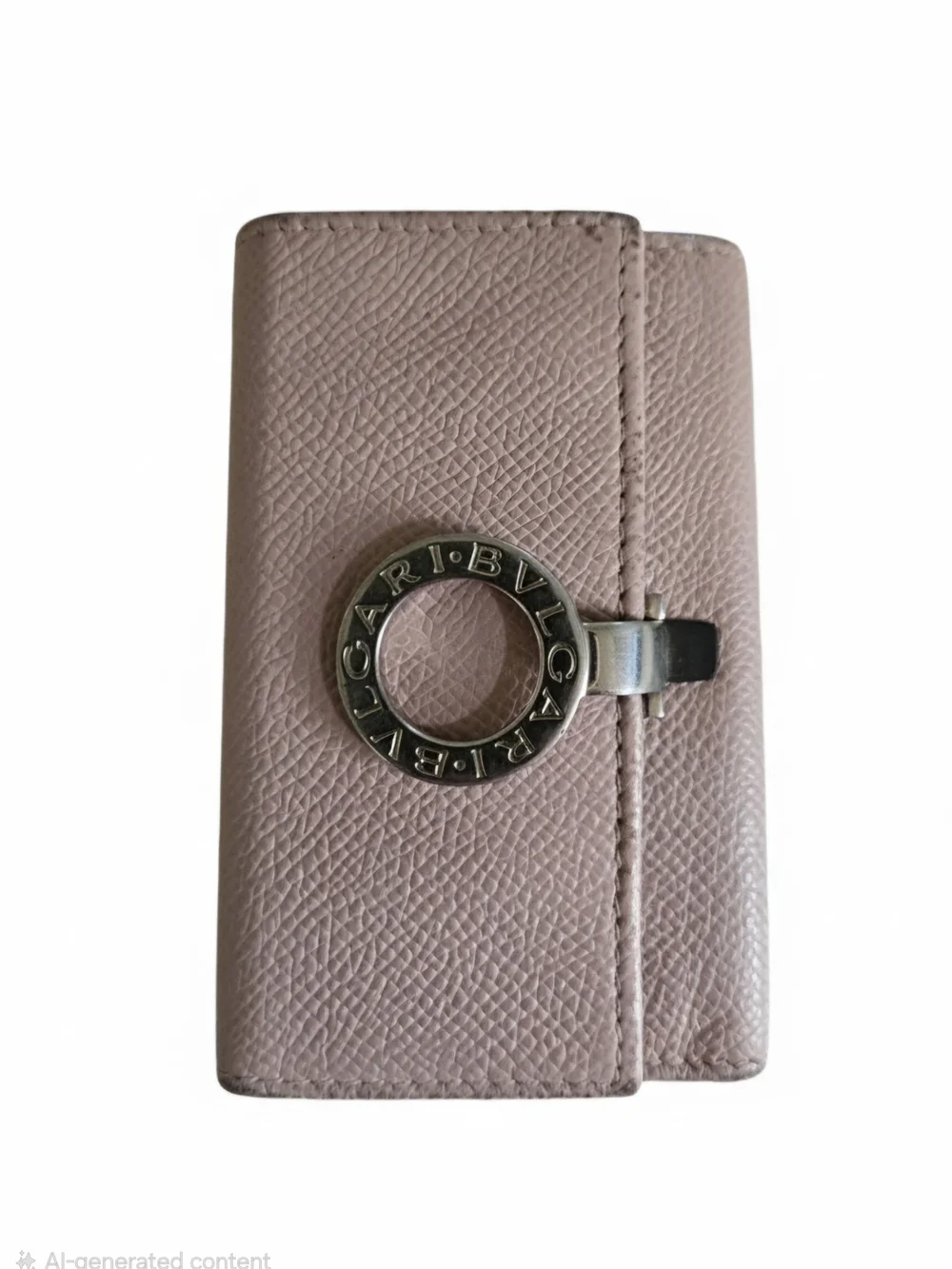 Bulgari Pink Leather Key Case Wallet